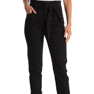 Frame Pleated Pegged Black Denim 24